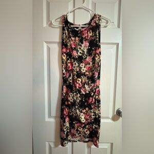 Vanilla Bay Floral Sleeveless Dress - Black and Pink